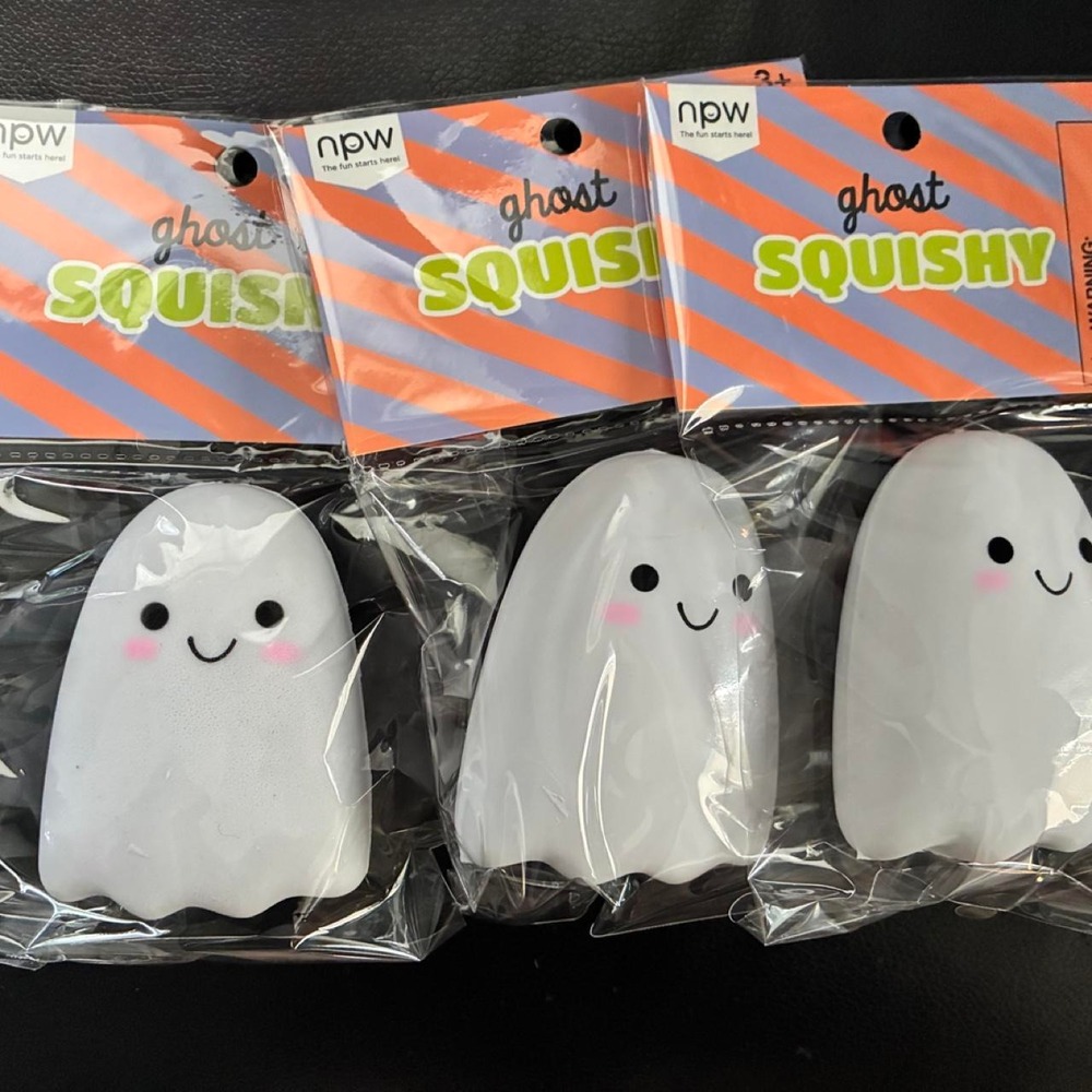 3 pack White Foam Ghost Squishy Toy